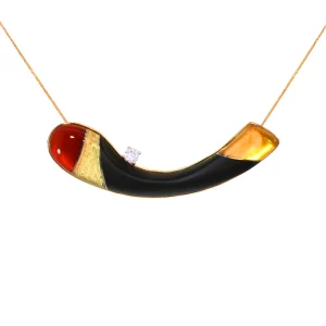 Citrine and Jade Necklace/Brooch