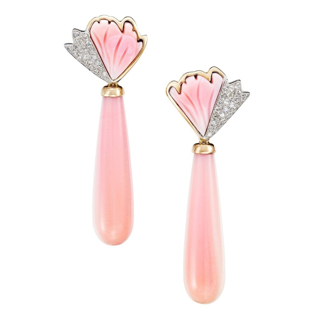 Conch Shell and Diamonds Earrings