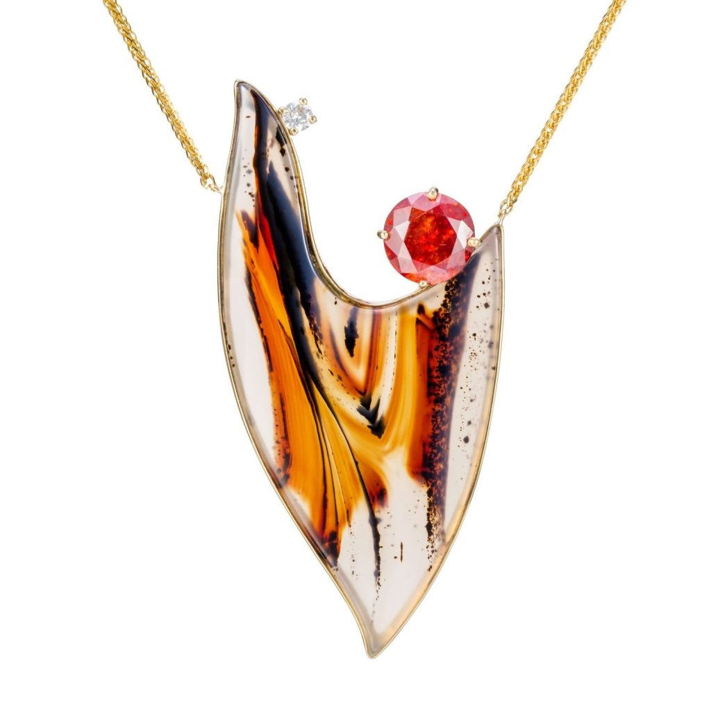 Montana agate and sphalerite Necklace